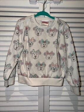 Disney White Minnie Mouse Sweatshirt with Pink & Mint Bows